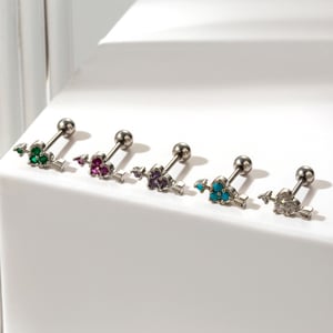 1 Piece Simple Series Classic Heart Titanium Steel No Plating Material Zircon Women Stud Earrings h5